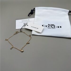 Coach Gold Charm Bracelet with Logo Charms